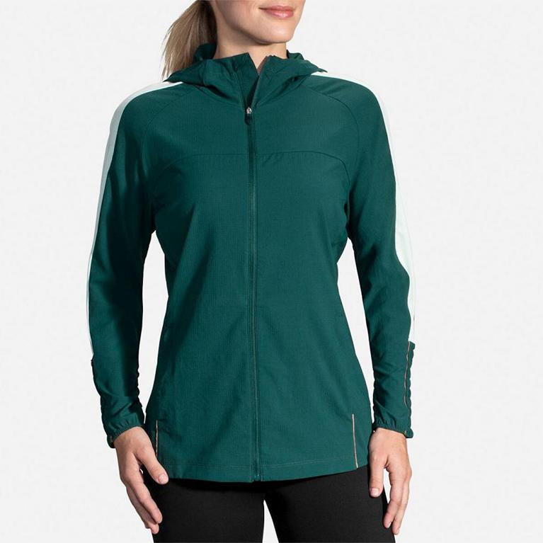 Brooks Canopy Womens Running Jackets - Green - Indonesia (IQSE-49056)